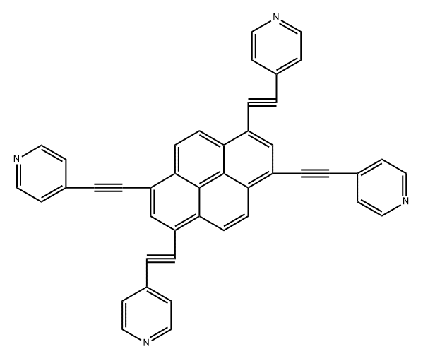 1,3,6,8-四(4-乙炔基-吡啶)-芘 结构式