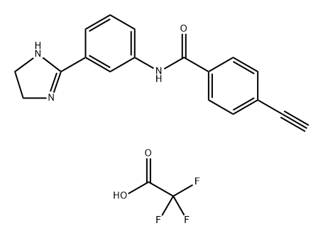 N-(3-(4,5-二氢-1H-咪唑-2-基)苯基)-4-乙炔基苯甲酰胺 2,2,2-三氟乙酸盐 结构式