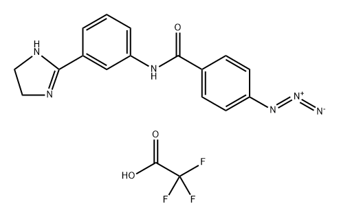 Benzamide, 4-azido-N-[3-(4,5-dihydro-1H-imidazol-2-yl)phenyl]-, 2,2,2-trifluoroacetate (1:1) Structure