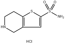 Thieno[3,2-c]pyridine-2-sulfonamide, 4,5,6,7-tetrahydro-, hydrochloride (1:1),1989671-89-7,结构式
