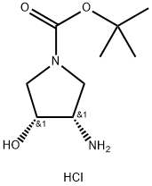 rel-tert-butyl (3R,4S)-3-amino-4-hydroxypyrrolidine-1-carboxylate hydrochloride Structure