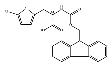 2-Thiophenepropanoic acid, 5-chloro-α-[[(9H-fluoren-9-ylmethoxy)carbonyl]amino]-, (αS)- 结构式