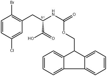 N-Fmoc-2-bromo-5-chloro-L-phenylalanine Structure