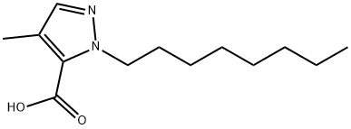 4-Methyl-1-octyl-1H-pyrazole-5-carboxylic acid Struktur