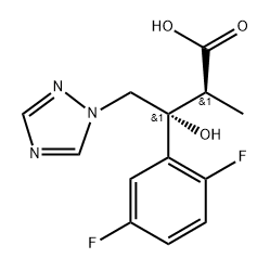 1H-1,2,4-Triazole-1-butanoic acid, β-(2,5-difluorophenyl)-β-hydroxy-α-methyl-, (αS,βR)- Struktur