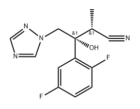 1H-1,2,4-Triazole-1-butanenitrile, β-(2,5-difluorophenyl)-β-hydroxy-α-methyl-, (αR,βR)- Struktur