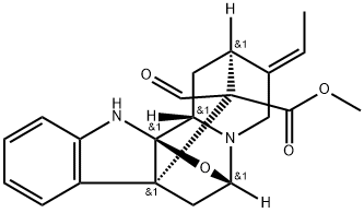 (16R)-2α,5α-エポキシ-16-ホルミル-1,2-ジヒドロアクアンミラン-17-酸メチル 化学構造式