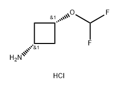 Cyclobutanamine, 3-(difluoromethoxy)-, hydrochloride (1:1), cis- Structure