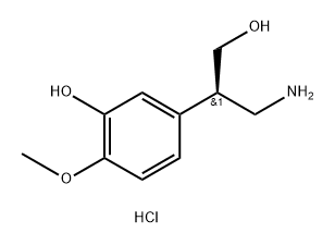 Benzeneethanol, β-(aminomethyl)-3-hydroxy-4-methoxy-, hydrochloride (1:1), (βR)- Structure