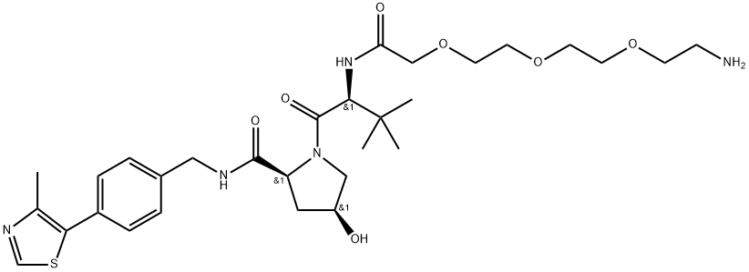 (S,R,S)-AHPC-PEG3-NH2, 2010159-59-6, 结构式