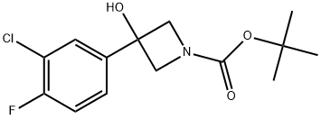 1,1-Dimethylethyl 3-(3-chloro-4-fluorophenyl)-3-hydroxy-1-azetidinecarboxylate,2012815-60-8,结构式