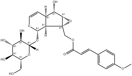 10-O-trans-p-methoxycinnamoyl-catalpol,201605-27-8,结构式