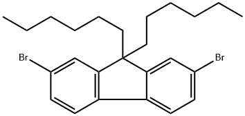 ポリ(9,9-ジ-N-ヘキシルフルオレニル-2,7-ジイル) 化学構造式
