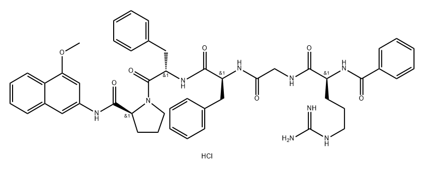 BZ-ARG-GLY-PHE-PHE-PRO-4MΒNA · HCL, 201928-98-5, 结构式