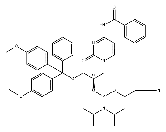 (R)-GNA-C(Bz)-phosphoramidite 化学構造式