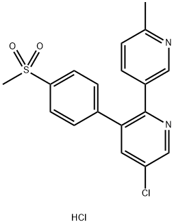 2,3'-Bipyridine, 5-chloro-6'-methyl-3-[4-(methylsulfonyl)phenyl]-, hydrochloride (1:1) Structure