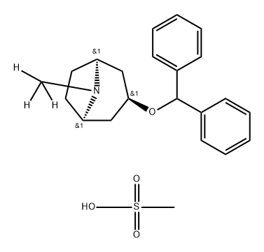 BENZTROPINE MESYLATE (N-METHYL-D3, 98%) 95% CHEMICAL PURITY, 202529-16-6, 结构式