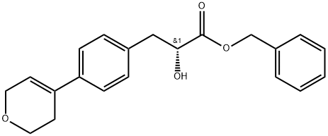 Benzenepropanoic acid, 4-(3,6-dihydro-2H-pyran-4-yl)-α-hydroxy-, phenylmethyl ester, (αR)- Structure