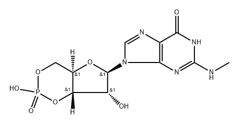N-Methylguanosine cyclic 3',5'-(hydrogen phosphate) Structure