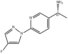 3-Pyridinemethanamine, 6-(4-fluoro-1H-pyrazol-1-yl)-α-methyl-, (αR)- Structure