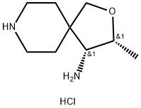 (3R,4R)-3-甲基-2-氧杂-8-氮杂螺[4.5]癸-4-胺盐酸盐, 2055760-53-5, 结构式