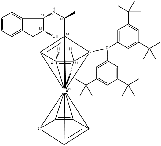 2055866-27-6 Ferrocene, 1-[bis[3,5-bis(1,1-dimethylethyl)phenyl]phosphino]-2-[(1S)-1-[[(1S,2R)-2,3-dihydro-2-hydroxy-1H-inden-1-yl]amino]ethyl]-, (1S)-