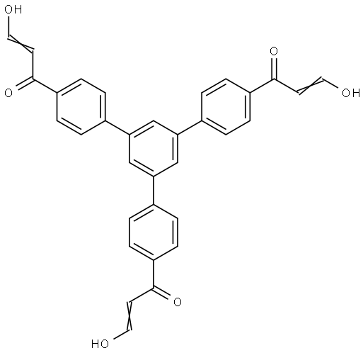 (2E,2'E)-1,1'-(5'-(4-(3-羟基丙烯酰基)苯基)-[1,1':3',1''-三联苯]-4,4''-二基)双(3-羟基丙-2-烯-1-酮) 结构式