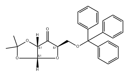 1,2-O-isopropylidene-5-O-(triphenylmethyl)-α-D-erythro-pentofuranos-3-ulose, 20590-54-9, 结构式