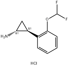 trans-2-[2-(difluoromethoxy)phenyl]cyclopropan-1-amine hydrochloride 结构式