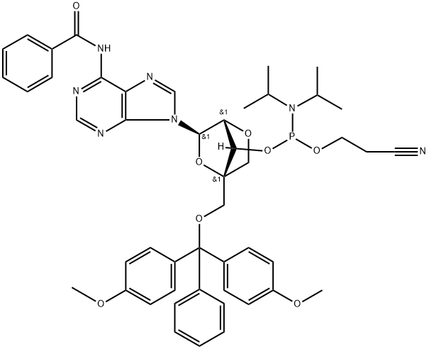 N6-Bz-2'-O-4'-A-Locked-Ar-CE-Phosphoramidite Structure