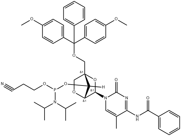 DMT-LOCMEC(BZ)AMIDITE 0.25G  89  SINGLE, 206055-82-5, 结构式