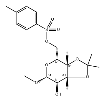β-D-Galactopyranoside, methyl 3,4-O-(1-methylethylidene)-, 6-(4-methylbenzenesulfonate) 结构式