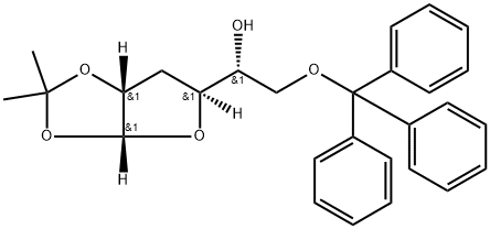 1-O,2-O-Isopropylidene-6-O-(triphenylmethyl)-3-deoxy-α-D-ribo-hexofuranose 结构式