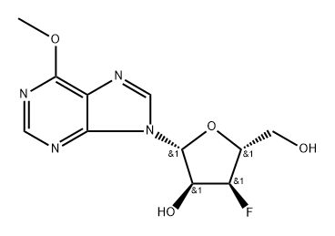 6-Methoxy-9-(3-deoxy-3-fluoro--D-ribofuranosyl)-9H-purine 结构式