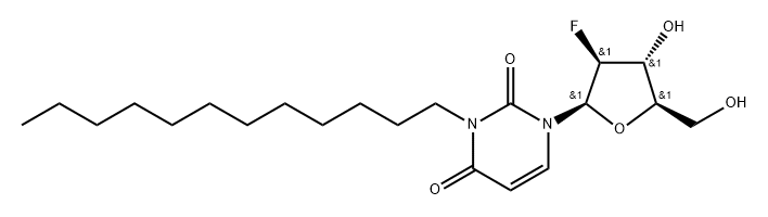 2'-Deoxy-2'-fluoro-N3-(n-dodecyl)-beta-D-arabinouridine Structure