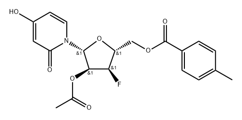 2'-O-Acetyl-5'-O-(p-toluoyl)-3'-deoxy-3'-flluoro-3-deazauridine Structure