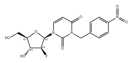 2'-Deoxy-2'-fluoro-N3-(4-nitrobenzyl)-beta-D-arabinouridine 结构式
