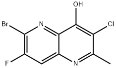 6-溴-3-氯-7-氟-2-甲基-1,5-萘啶-4-醇, 2074703-10-7, 结构式