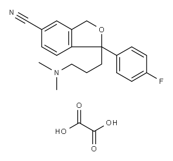 5-Isobenzofurancarbonitrile, 1-[3-(dimethylamino)propyl]-1-(4-fluorophenyl)-1,3-dihydro-, ethanedioate (1:1) Structure