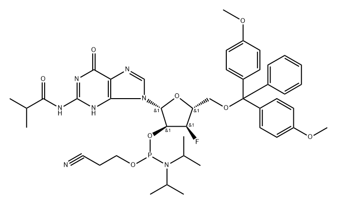 3'-F-3'-dG(iBu)-2'-phosphoramidite Structure