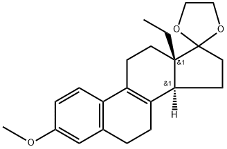 3-Methoxy-18-methylestra-1,3,5(10),8-tetraen-17-ethylene ketal 化学構造式