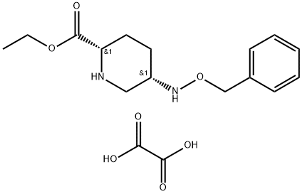 2-Piperidinecarboxylic acid, 5-[(phenylmethoxy)amino]-, ethyl ester, ethanedioate (1:1), (2S,5S)- Structure