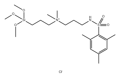 1-Propanaminium, N,N-dimethyl-N-[3-(trimethoxysilyl)propyl]-3-[[(2,4,6-trimethylphenyl)sulfonyl]amino]-, chloride (1:1) Struktur