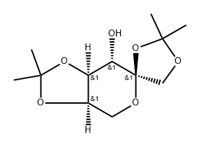 1-O,2-O:4-O,5-O-ジイソプロピリデン-α-D-フルクトピラノース 化学構造式