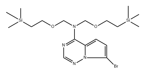 (7-Bromo-pyrrolo[2,1-f][1,2,4]triazin-4-yl)-bis-(2-trimethylsilanyl-ethoxymethyl)-amine Structure