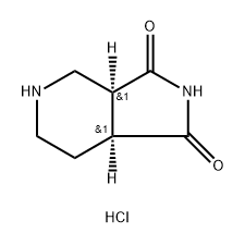 rac-(3aR,7aR)-octahydro-1H-pyrrolo[3,4-c]pyridine-1,3-dione hydrochloride, cis 结构式