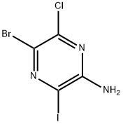 5-溴-6-氯-3-碘吡嗪-2-胺 结构式