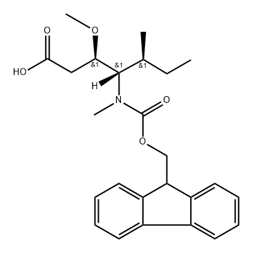 Heptanoic acid, 4-[[(9H-fluoren-9-ylmethoxy)carbonyl]methylamino]-3-methoxy-5-methyl-, (3R,4S,5S)- Structure