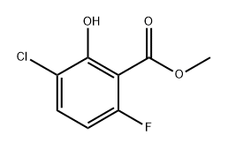 Methyl 3-chloro-6-fluoro-2-hydroxybenzoate 结构式