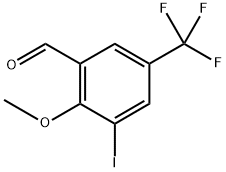 3-Iodo-2-methoxy-5-(trifluoromethyl)benzaldehyde Struktur